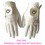 Women Golf Gloves Pair Breathable Wet Hot Rain Grip Left Hand Right Hand White