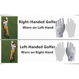 2 Pack Cabretta Leather White Soft Women Golf Gloves with Ball Marker Left or Right Hand