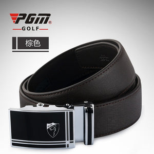 PGM Belt Men's Top Layer Leather Sliding Alloy Buckle 35.5mm Wide Ratchet