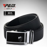 PGM Belt Men's Top Layer Leather Sliding Alloy Buckle 35.5mm Wide Ratchet