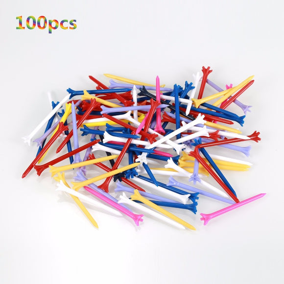 100 Pcs/Pack Professional Zero Friction 5 Prong Durable Plastic Golf Tees