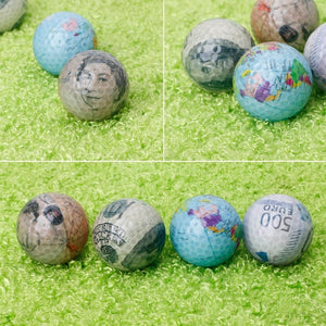 One Pcs Practice Golf Balls Currency Globe Pattern