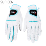 SURIEEN 1 pair Cabretta Leather Women Golf Gloves Breathable Soft Sport Gloves Non-Slip