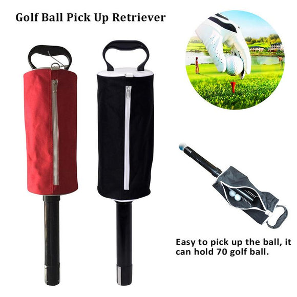 Black Zipper Golf Ball Pick Up Shag Bag Balls