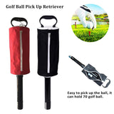 Black Zipper Golf Ball Pick Up Shag Bag Balls