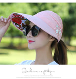 Golf cap Lady Summer Travel Folding Hat Anti-ultraviolet Cotton Flower Girl