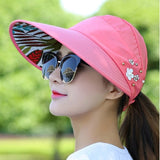 Golf cap Lady Summer Travel Folding Hat Anti-ultraviolet Cotton Flower Girl