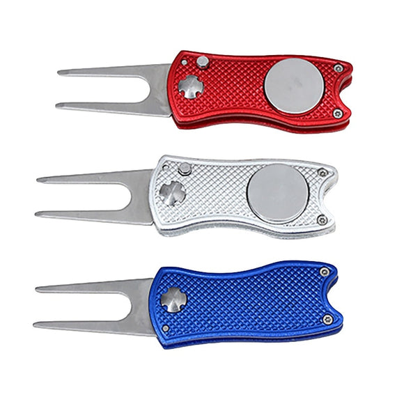 Foldable Golf Divot Tool with Ball Marker