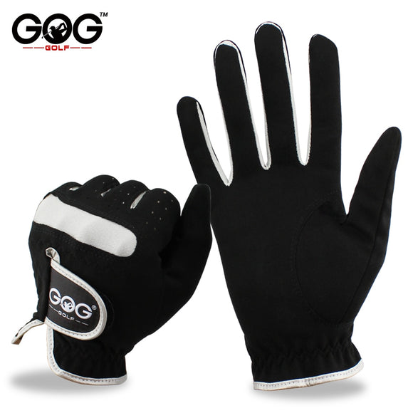 1 Pcs Men's Golf Glove L/ R Hand Micro Soft Fiber Breathable Color Black Brand GOG