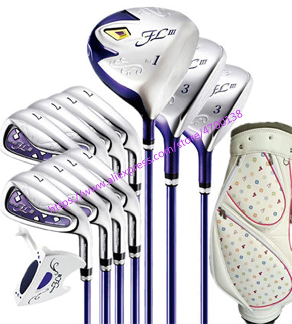 Women Golf clubs Maruman FL III driver+fairway wood+irons+putter+bag Graphite shaft