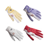 New Lady Flower Anti-slip Granules Breathable Women Golf Clubs Gloves 5 Colors